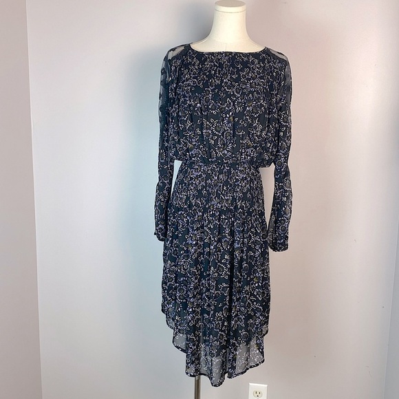 Free People Open Waters Charlotte Long Lace Sleeve Floral Dress small - Picture 2 of 16